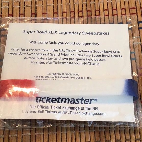 NY GIANTS FOOTBALL / TICKETMASTER collectible band - Picture 2 of 3